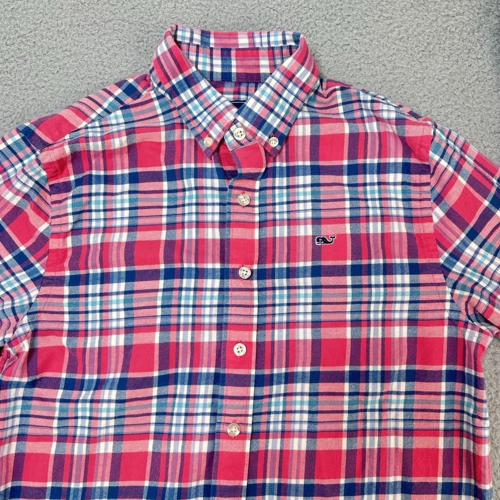 Vineyard Vines Red and Blue Plaid Casual Button Down Shirt